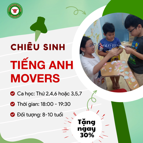 CHIÊU SINH KHÓA HỌC TIẾNG ANH MOVERS